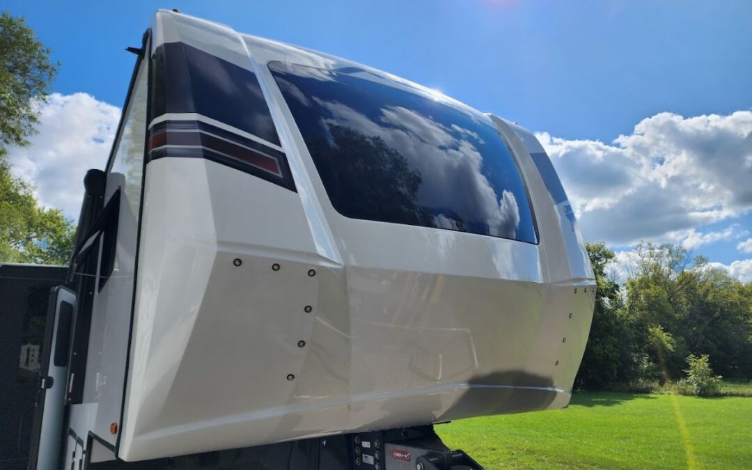 RV with newly replaced windshield parked outdoors in Wisconsin by Affordable Auto Glass