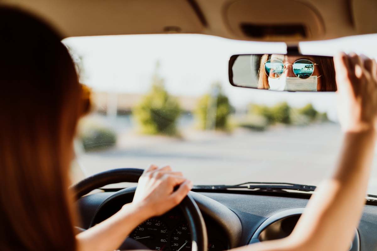 a woman driving with a clear windshield