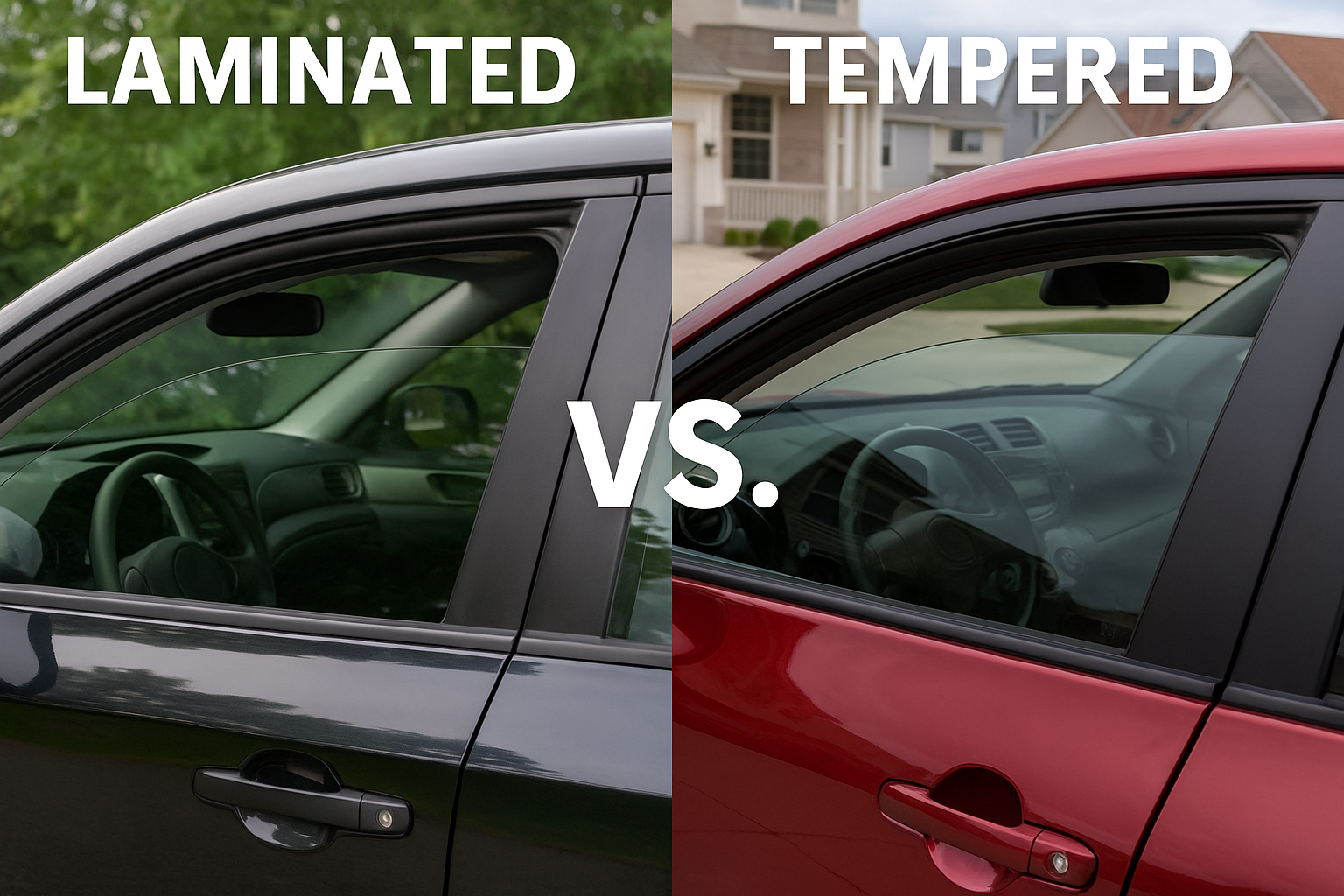 car doors and auto glass representing differences between laminated and tempered car windows in Wisconsin.