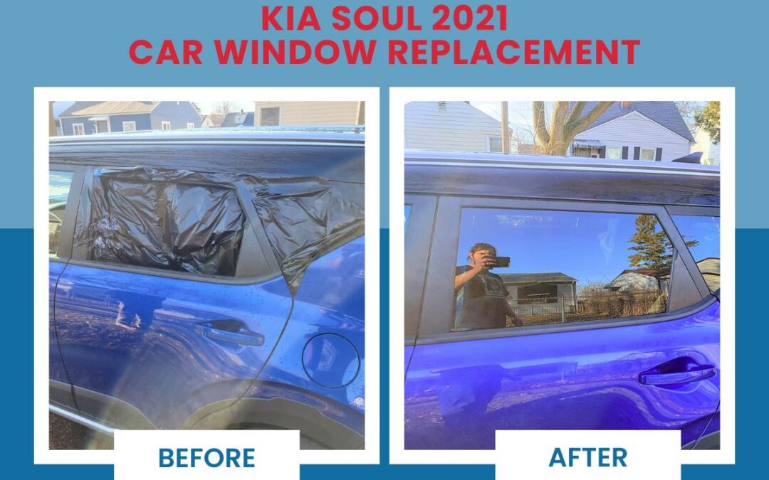 2021 Kia Soul car window replacement before and after