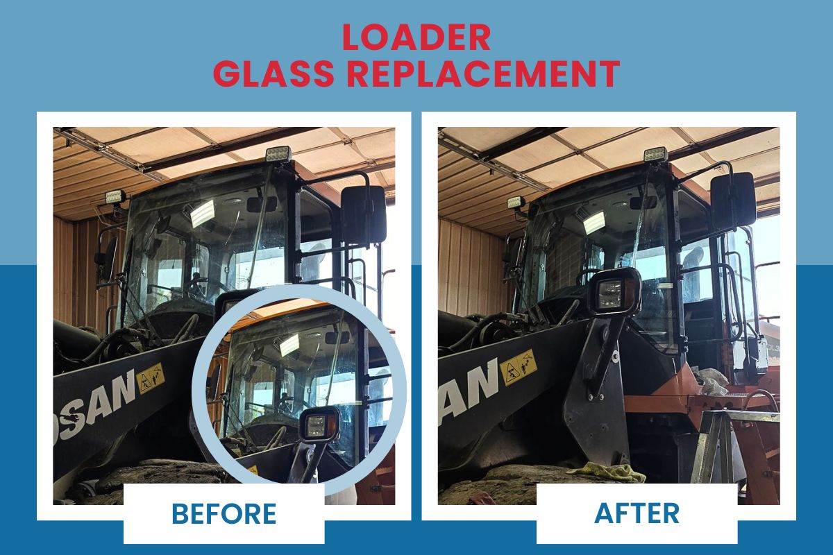 Loader glass replacement in Milwaukee performed on-site by Affordable Auto Glass Wisconsin